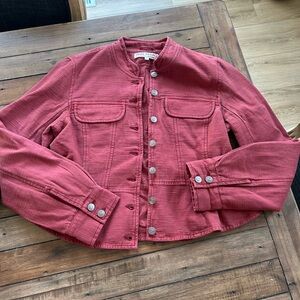 Free People Jocelyn Cotton Utility Jacket Red Dahlia M